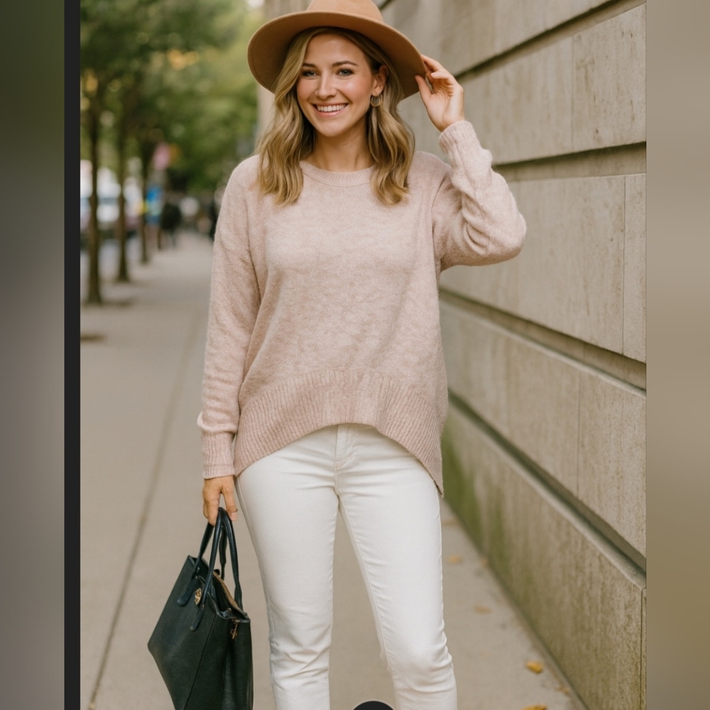 Universal Standard Peach Merino Wool Alpaca Blend Sweater